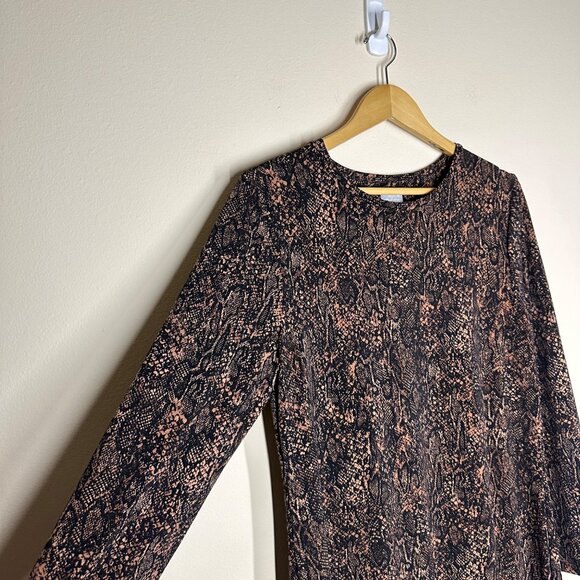 Chicos Easy Chic Column Python Print Maxi Dress Womens Size L Slinky Knit Travel - Picture 2 of 6